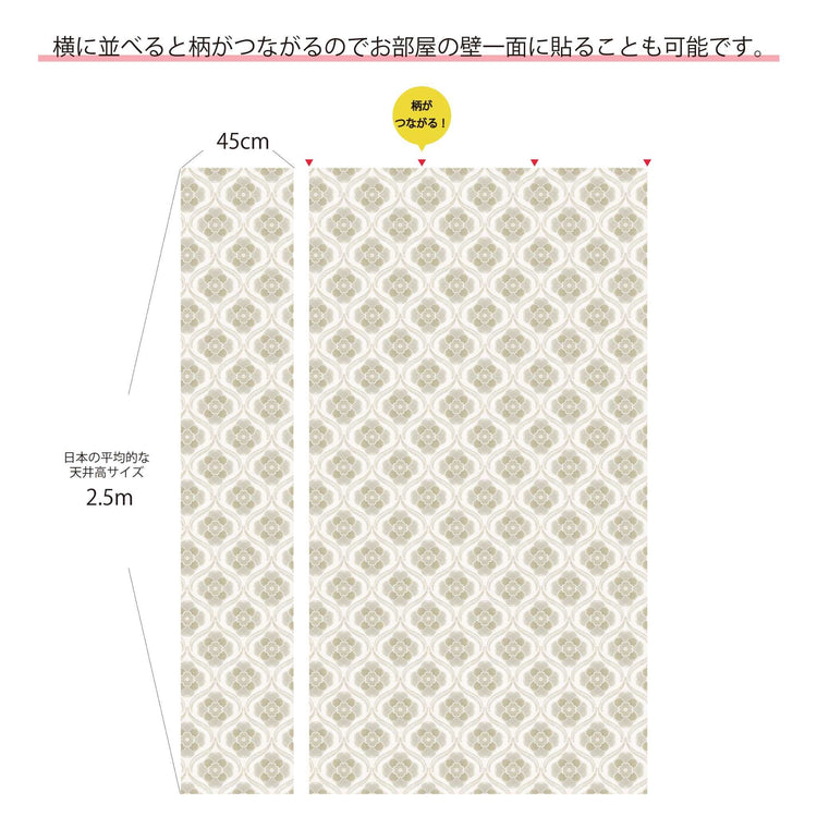 【Linden】ハレルヤシール壁紙 《グリーンアラベスク》DIY 壁紙 リメイク