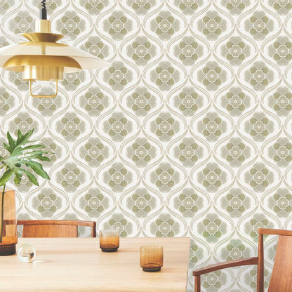 【Linden】ハレルヤシール壁紙 《ホワイトアラベスク》DIY 壁紙 リメイク