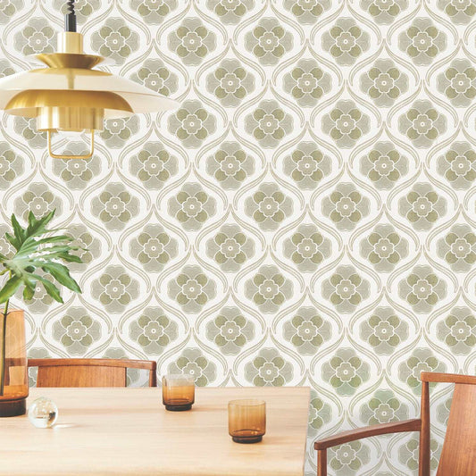 【Linden】ハレルヤシール壁紙 《ホワイトアラベスク》DIY 壁紙 リメイク