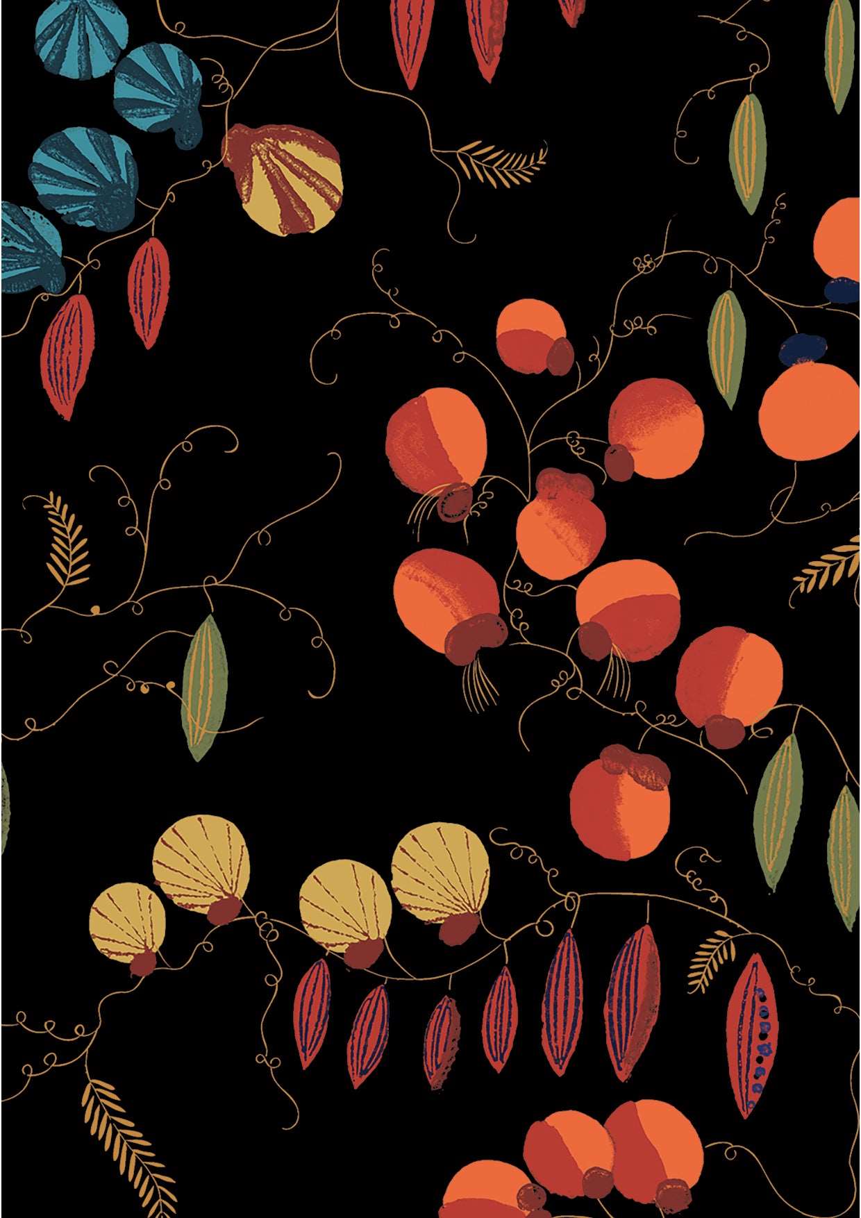 【上野リチ L.Rix Fantasy 】(受注生産)ふすま 襖 FUSUMA そらまめ くろ 2m×2枚