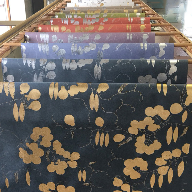 【上野リチ L.Rix Fantasy 】越前和紙カット壁紙(くろゴールド)