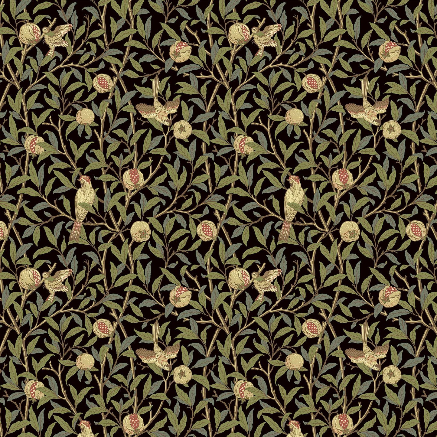 【MORRIS & CO.】新柄 (受注生産) Morris FUSUMA ふすま 襖 DIY バード＆ポメグラネイト 2m×2枚