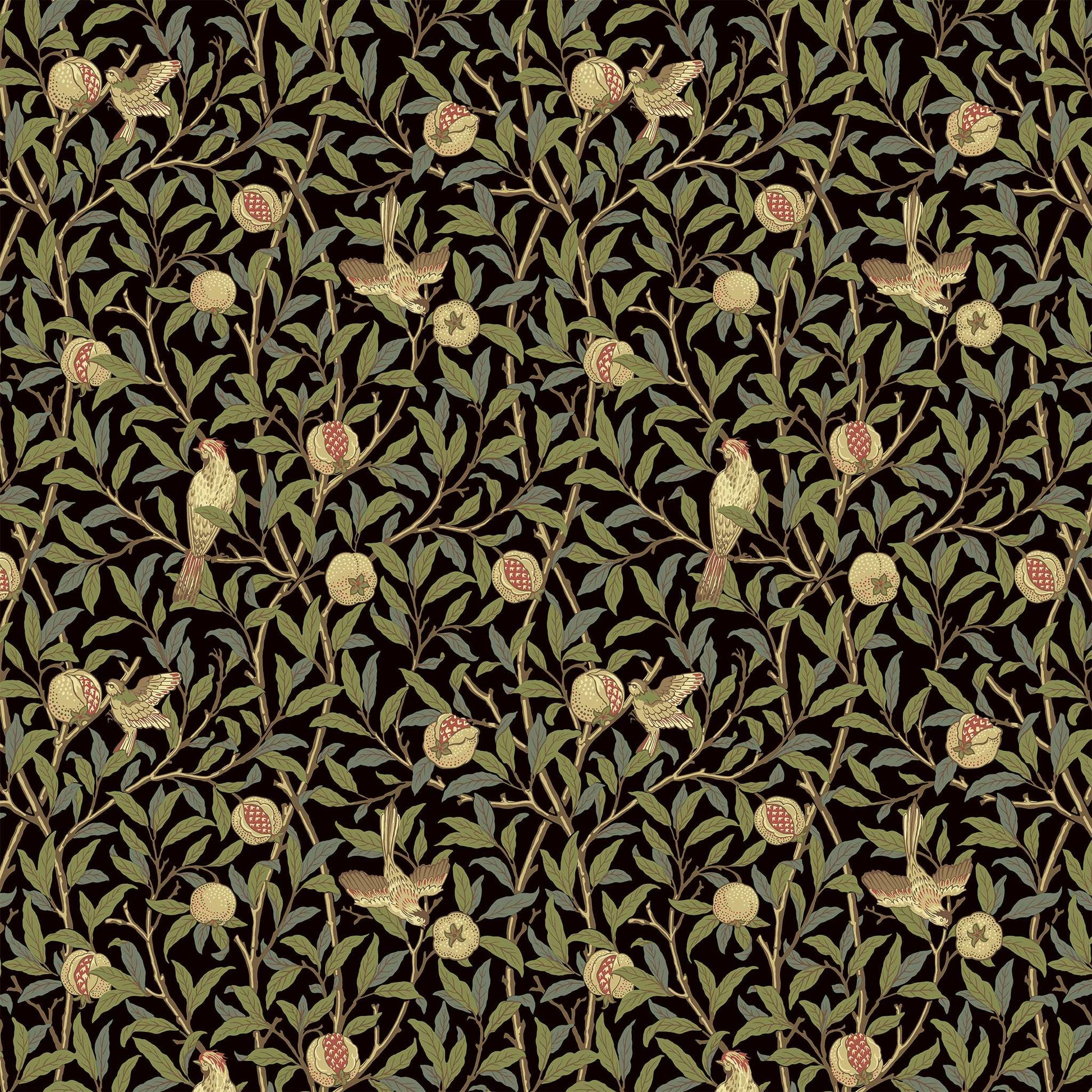 【MORRIS & CO.】新柄 (受注生産) Morris FUSUMA ふすま 襖 DIY バード＆ポメグラネイト 2m×2枚