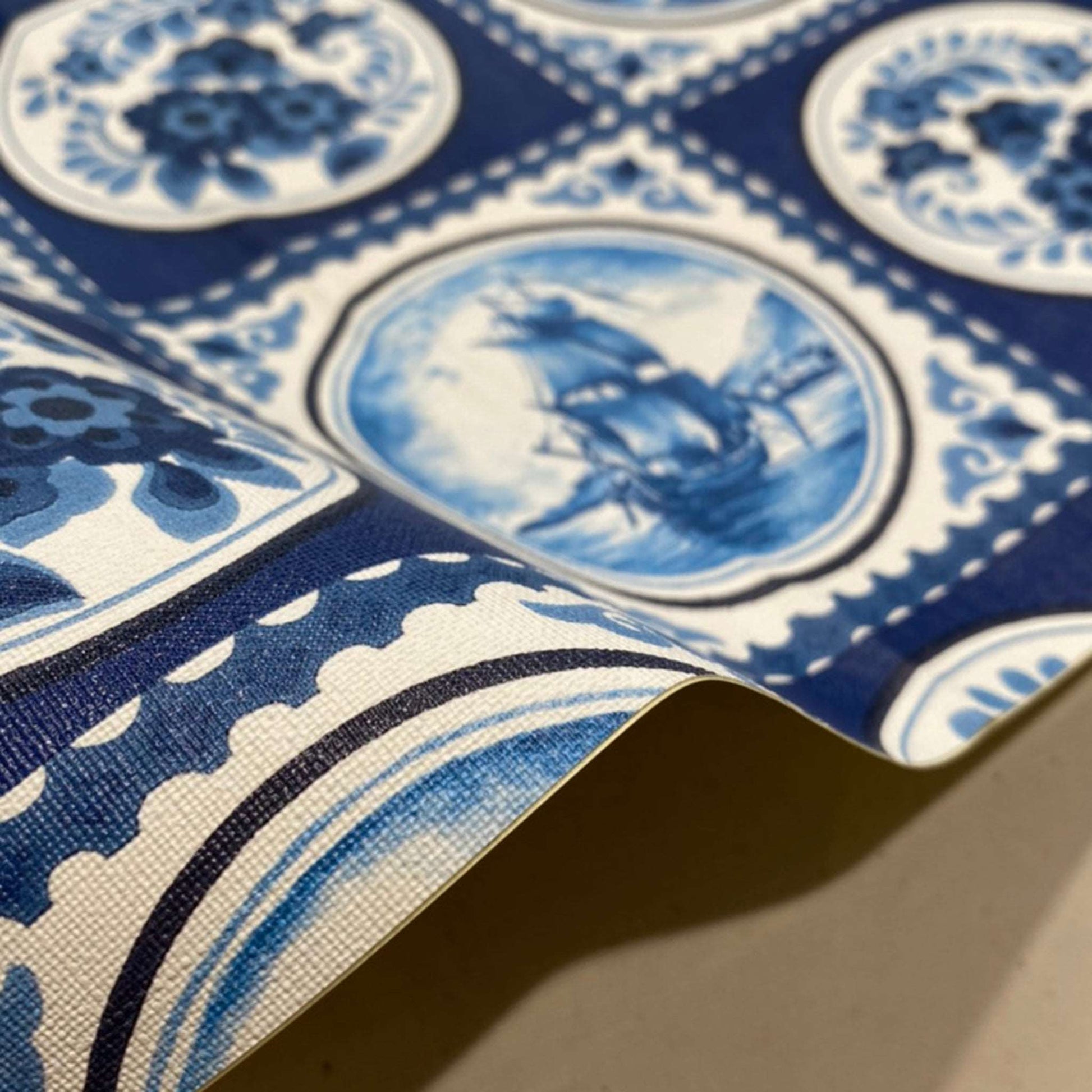 【Linden】ハレルヤシール壁紙 《カントリーブルー》DIY 壁紙 リメイク