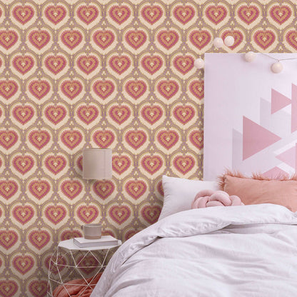 【Linden】ハレルヤシール壁紙 《ハートダマスク》DIY 壁紙 リメイク